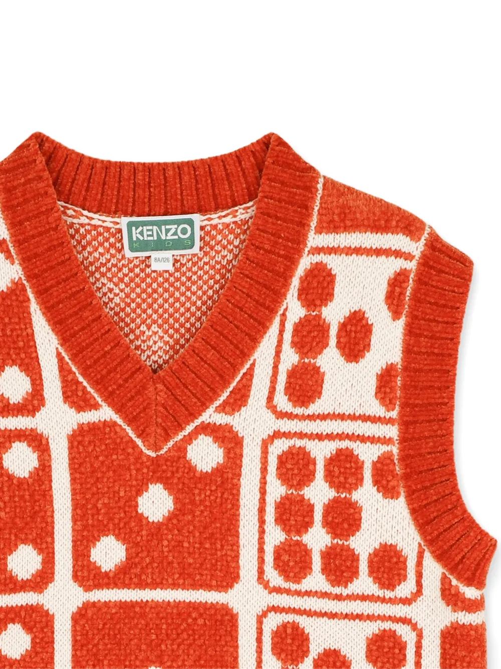 Kenzo Kids Spencer met V-hals en dobbelsteen Oranje