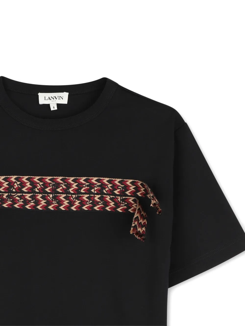 Lanvin Enfant T-shirt met chevron-streep Zwart