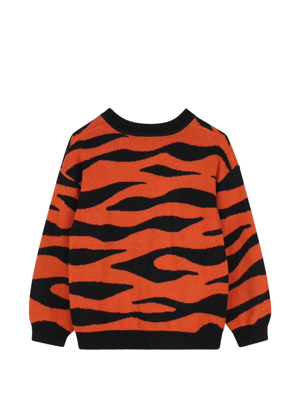 Kenzo Kids Intarsia gebreide trui met tijger Oranje