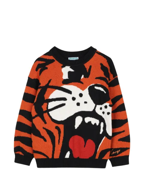 Kenzo Kids tiger intarsia-knit sweater