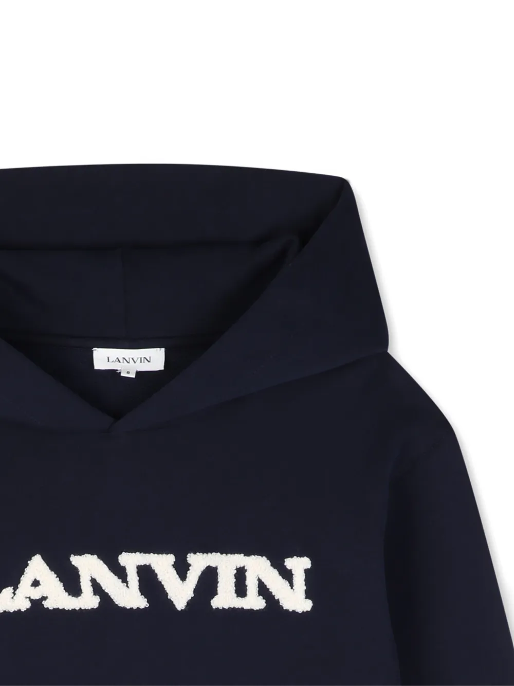 Lanvin Enfant Hoodie met geborduurd logo Blauw