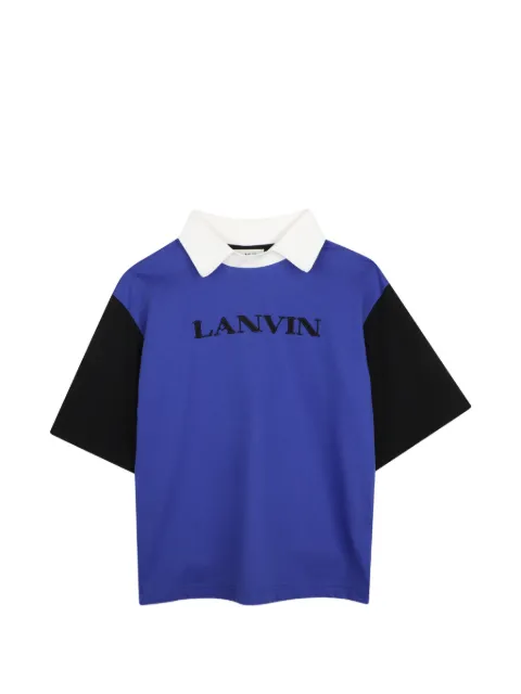 Lanvin Enfant logo-embroidered colour-block T-shirt