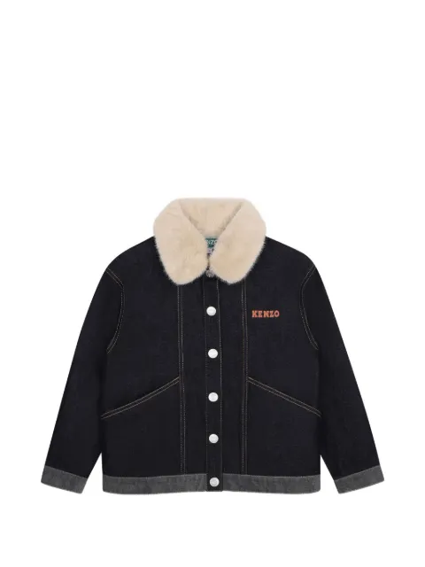 Kenzo Kids chamarra de mezclilla con cuello texturizado