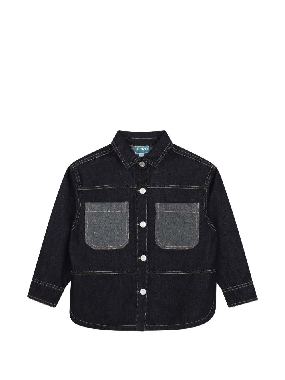 Kenzo Kids patch-pocket denim shirt - Blue