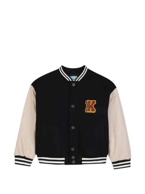 Kenzo Kids logo-patch bomber jacket