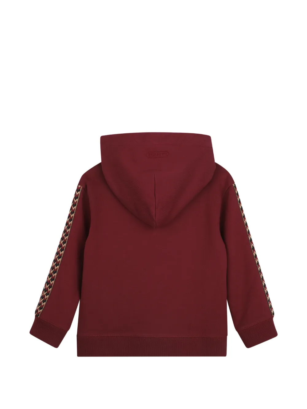 Lanvin Enfant Hoodie met geborduurd logo en visgraatpatroon Rood