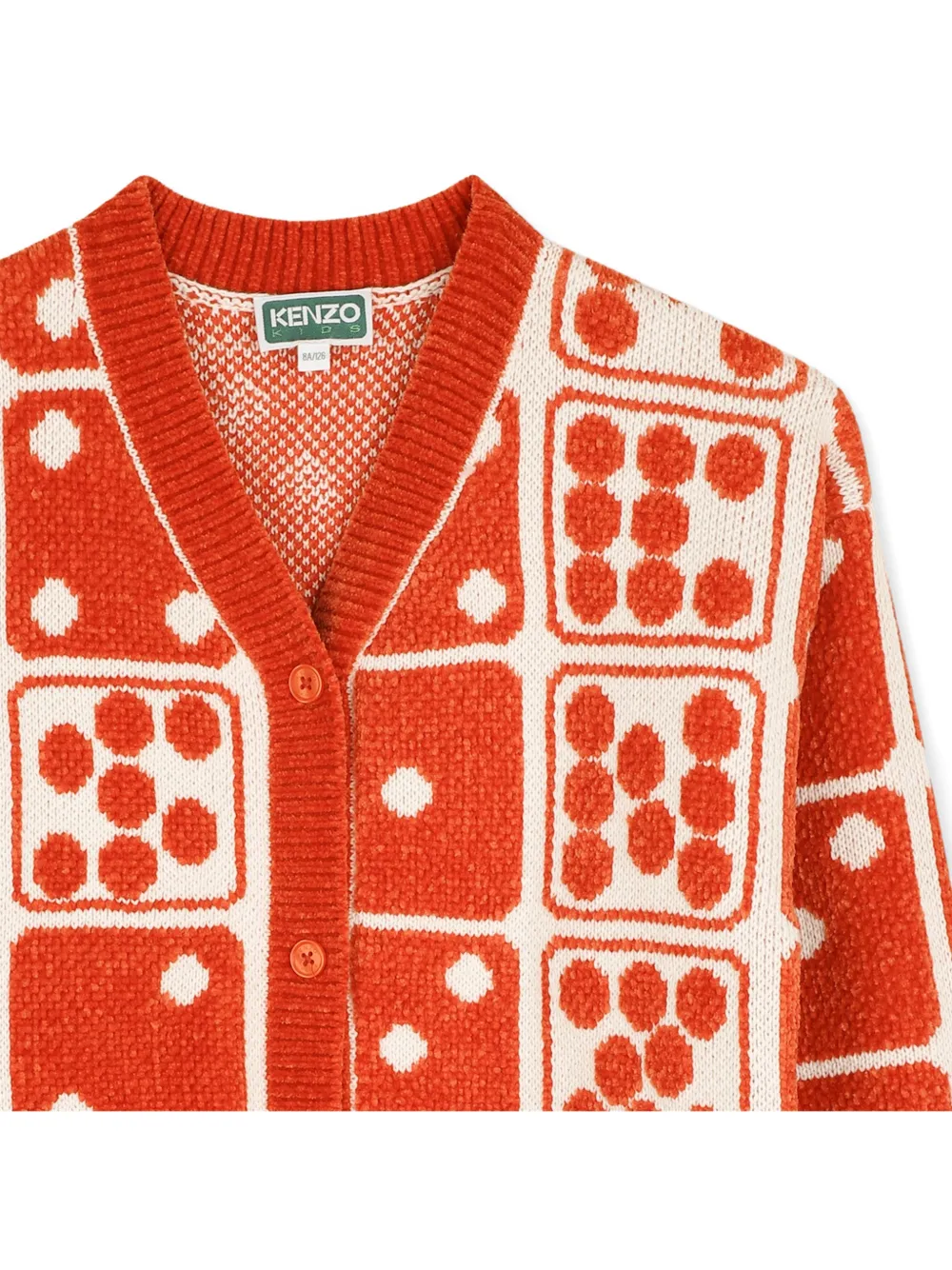 Kenzo Kids Gebreid vest met dobbelsteen-patroon Oranje