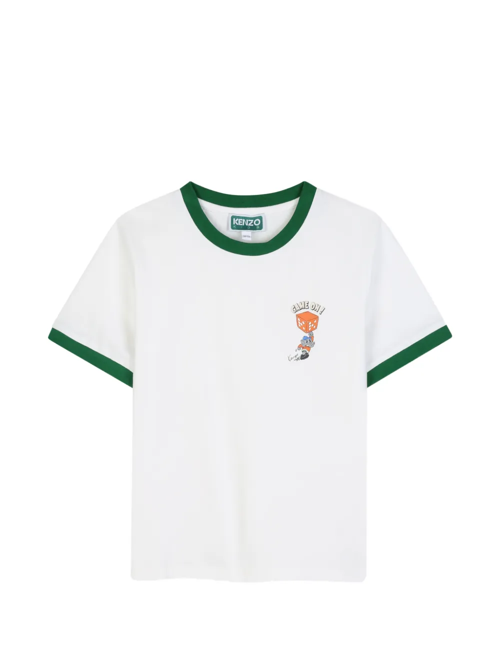 Kenzo Kids graphic-print ringer T-shirt - Bianco