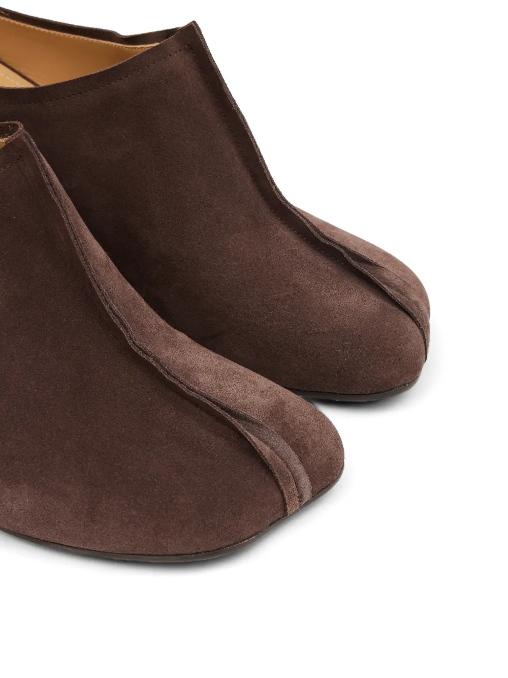 MM6 Maison Margiela Anatomic stitch-toe suede slippers Bruin