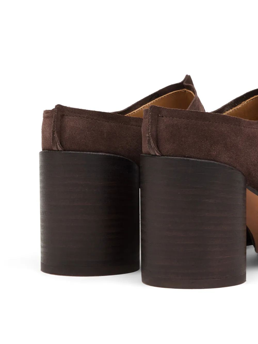 MM6 Maison Margiela Anatomic stitch-toe suede slippers Bruin