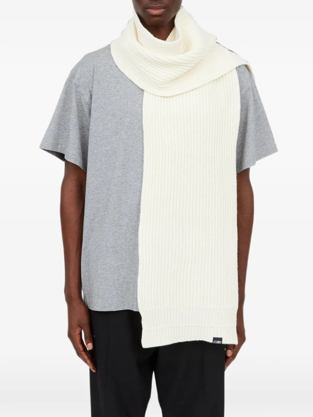 MM6 Maison Margiela Gebreide katoenen sjaal Beige