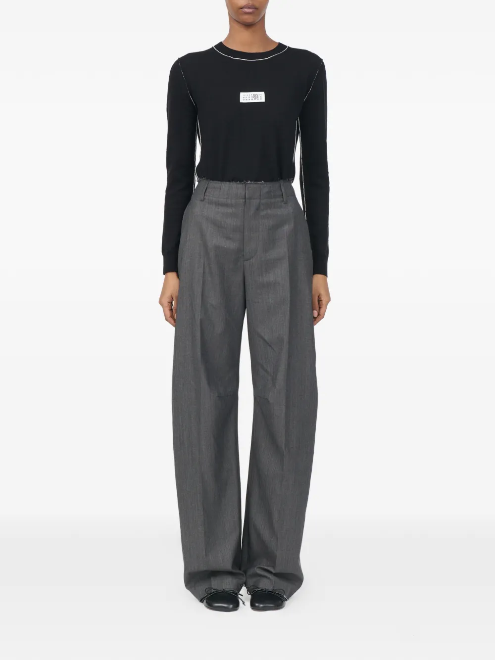 MM6 Maison Margiela Pantalon met wijde pijpen Grijs