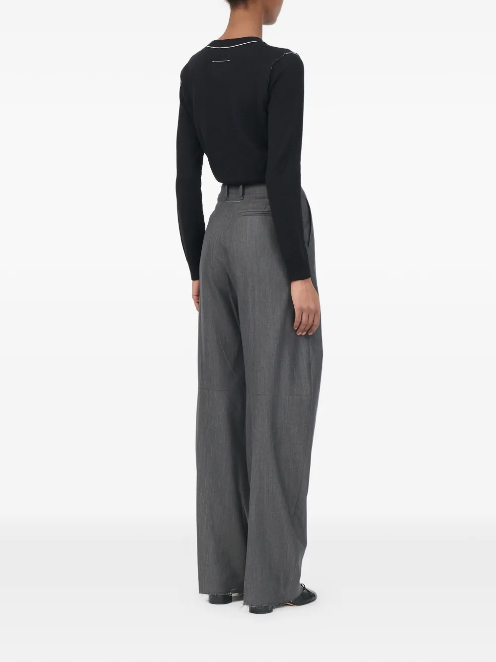 MM6 Maison Margiela Pantalon met wijde pijpen Grijs