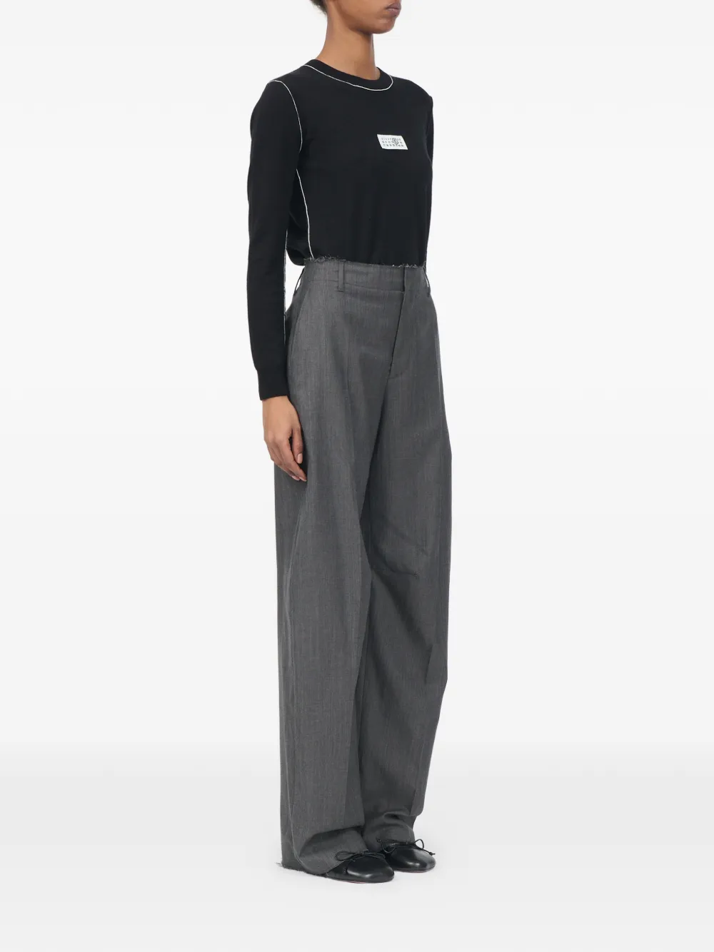 MM6 Maison Margiela Pantalon met wijde pijpen Grijs