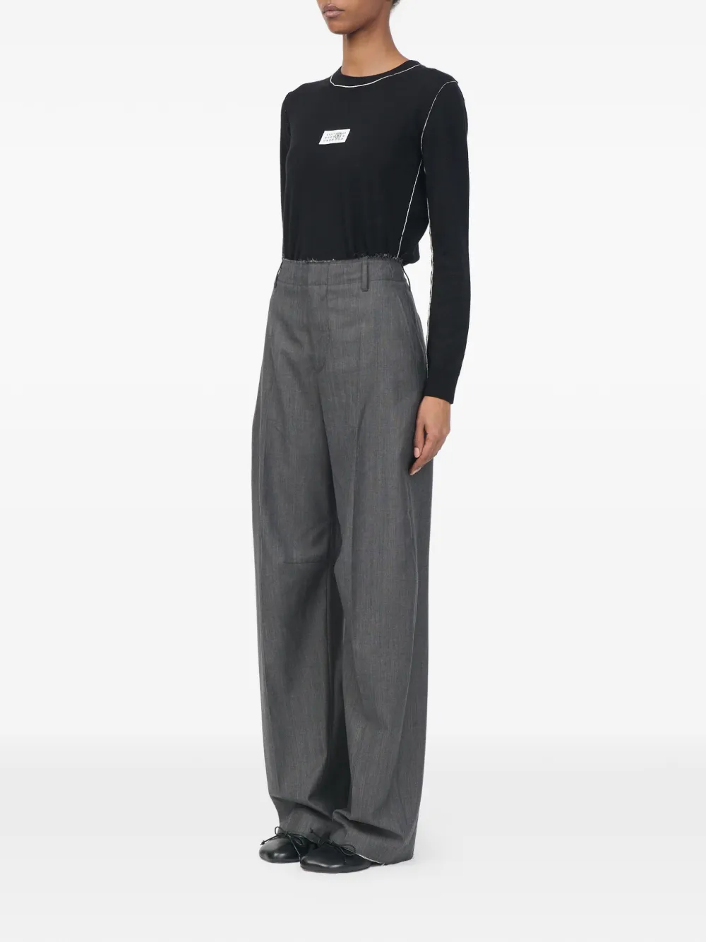 MM6 Maison Margiela Pantalon met wijde pijpen Grijs