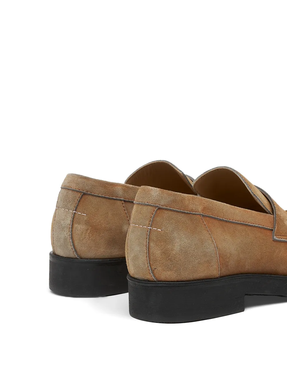 MM6 Maison Margiela Biker washed-suede loafers Beige