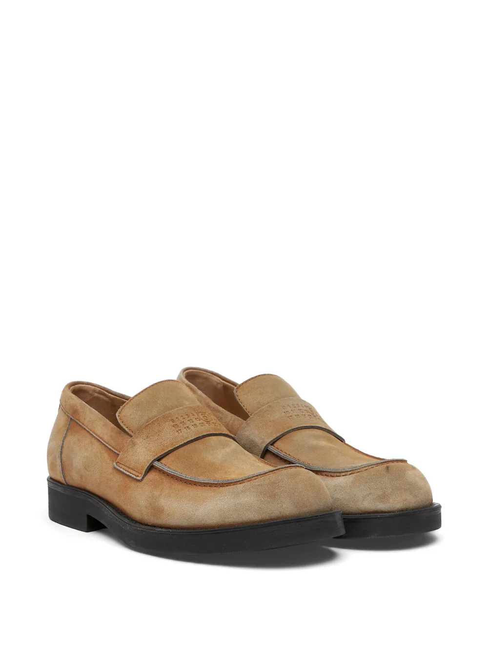 MM6 Maison Margiela Biker washed-suede loafers Beige