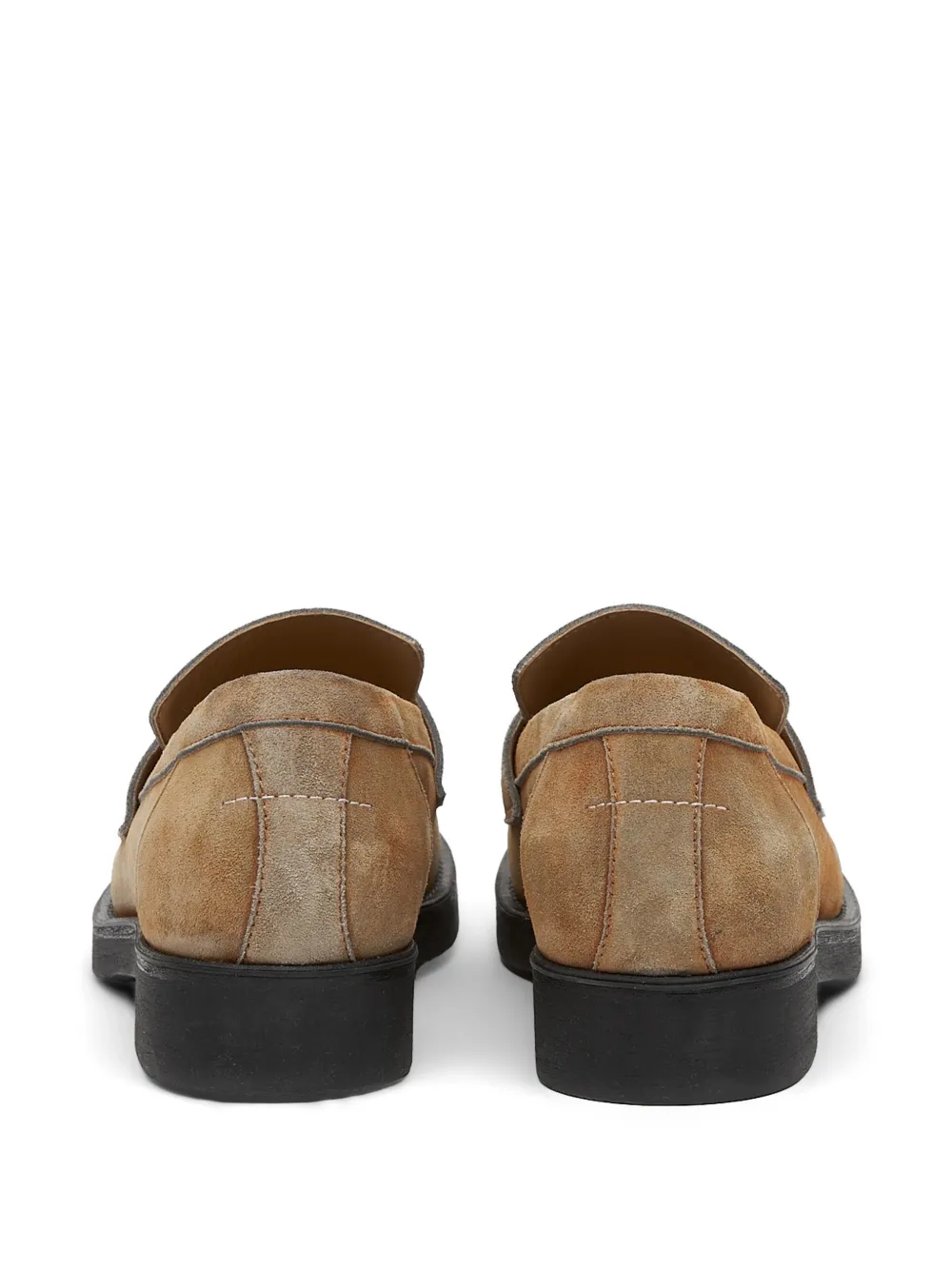 MM6 Maison Margiela Biker washed-suede loafers Beige
