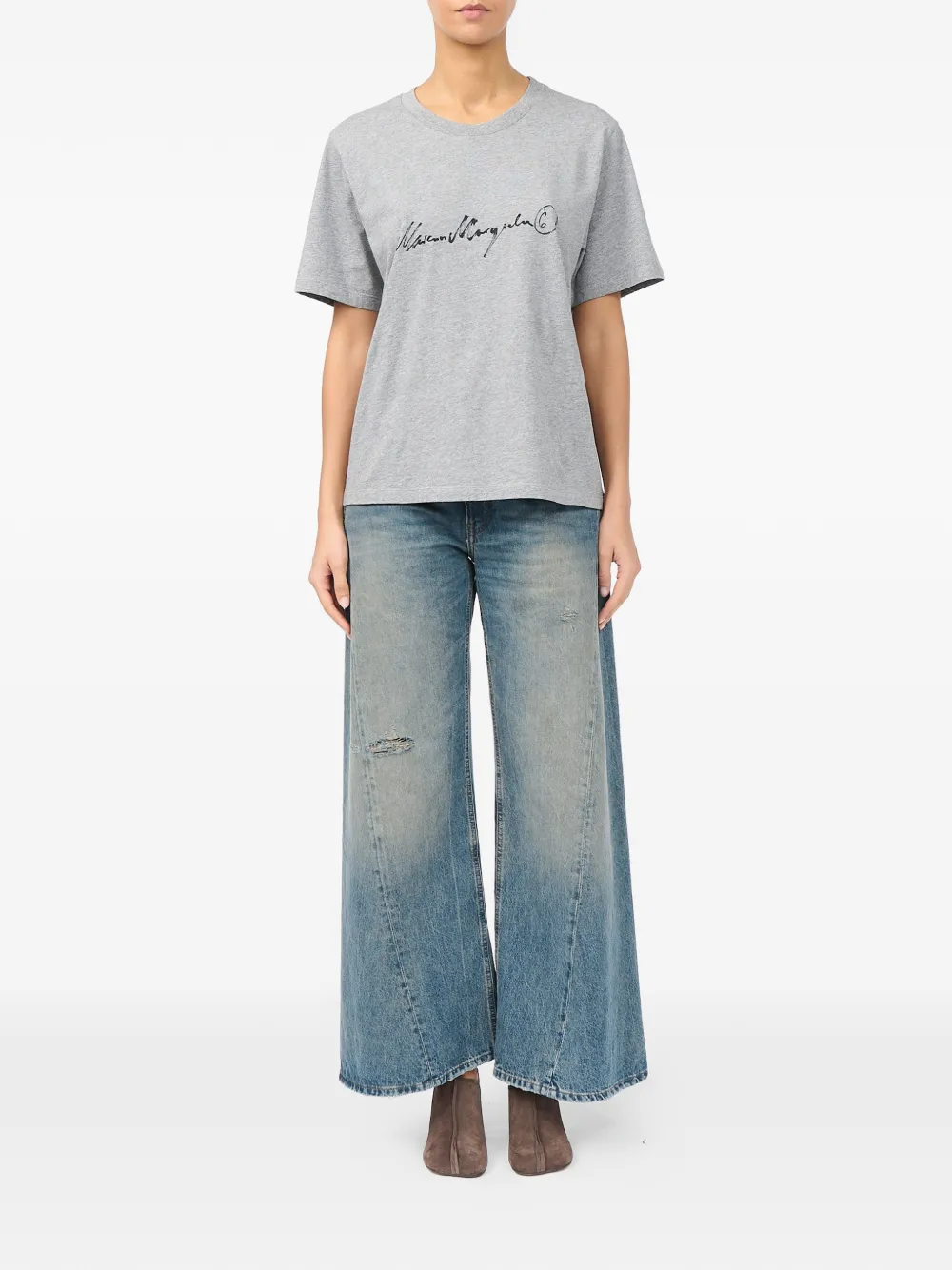 MM6 Maison Margiela T-shirt met logoprint Grijs