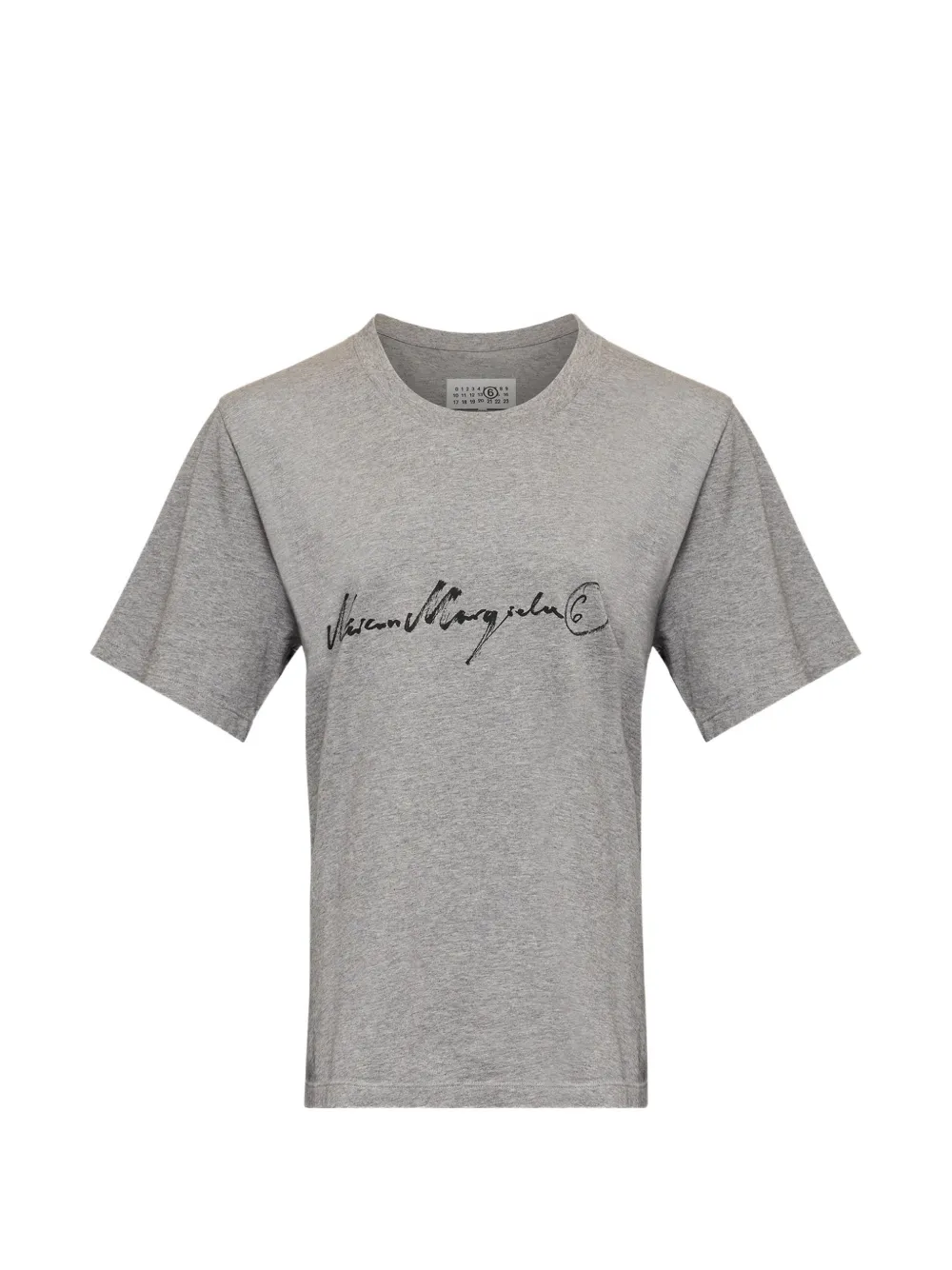 MM6 Maison Margiela handwritten-print cotton jersey T-shirt - Grigio