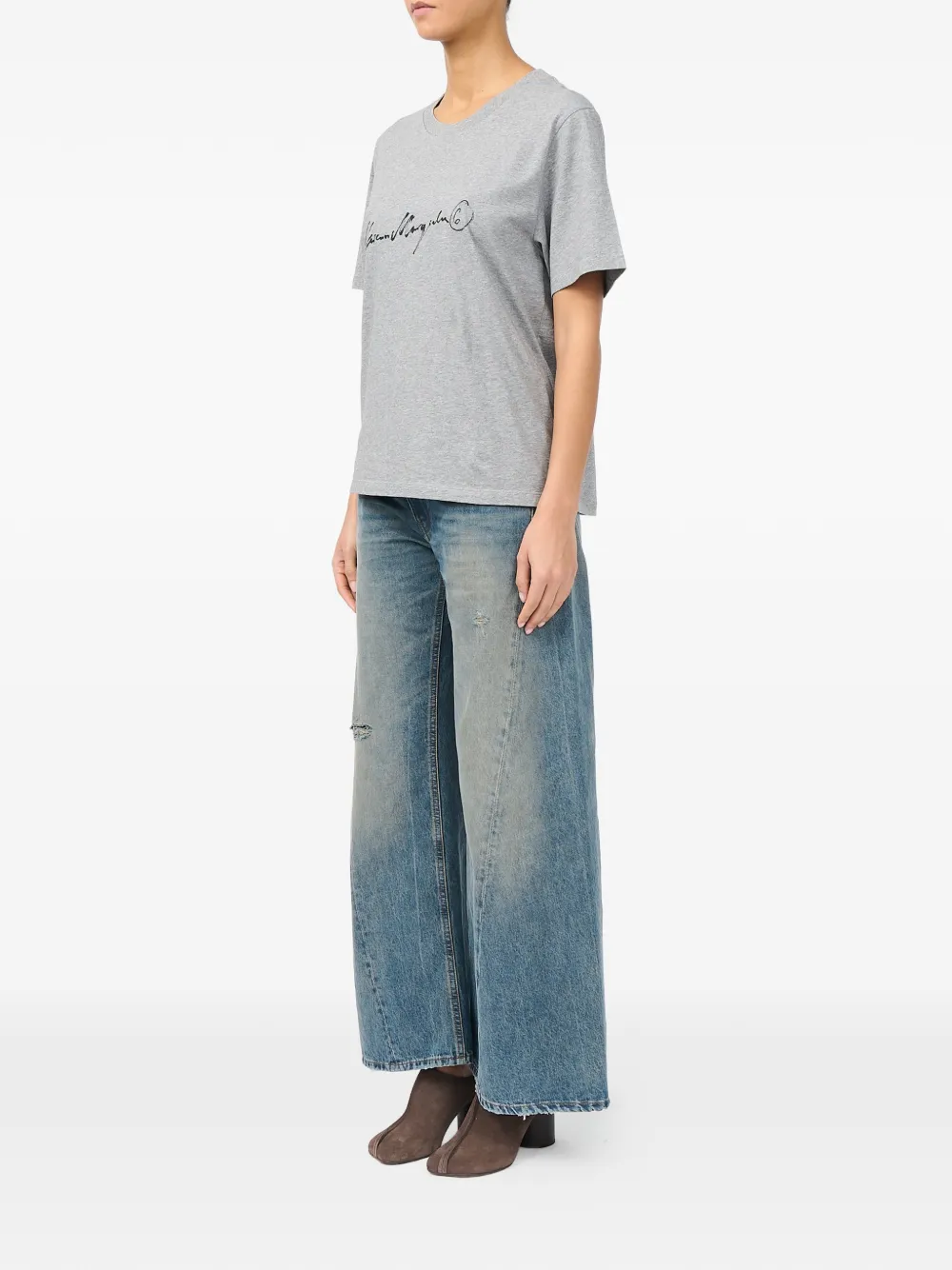 MM6 Maison Margiela T-shirt met logoprint Grijs