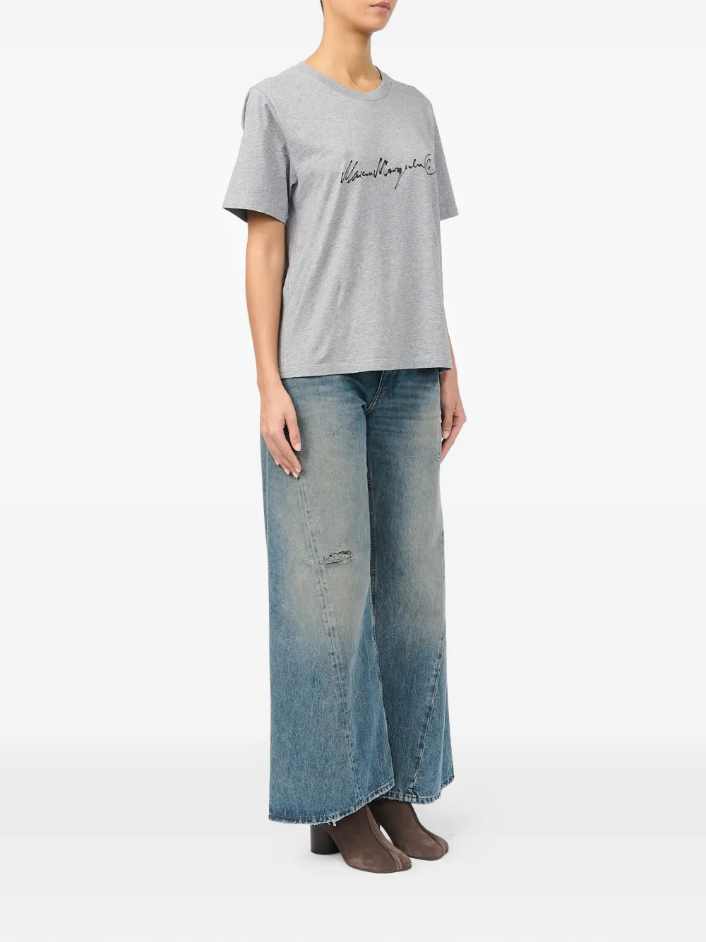 MM6 Maison Margiela T-shirt met logoprint Grijs