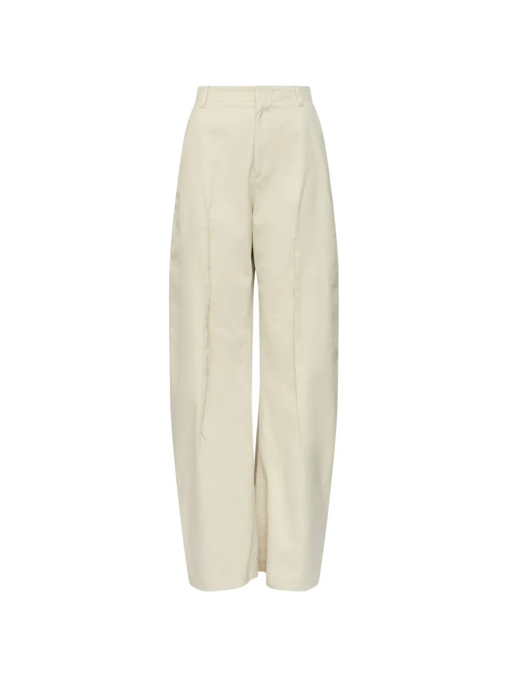 MM6 Maison Margiela light cotton twill wide-leg trousers - Toni neutri