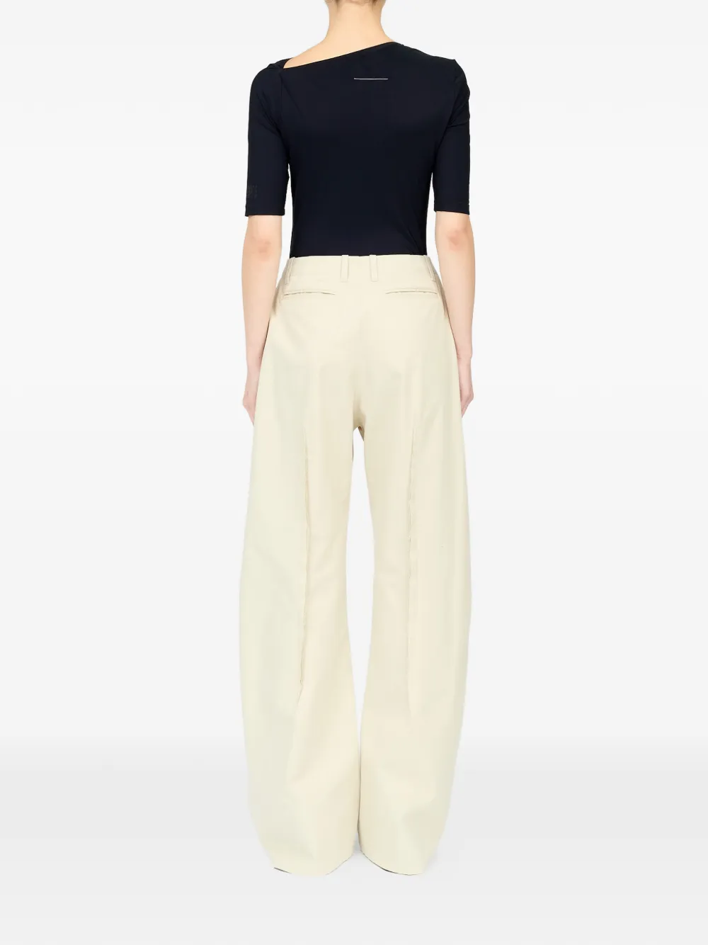 MM6 Maison Margiela Broek met wijde pijpen Beige