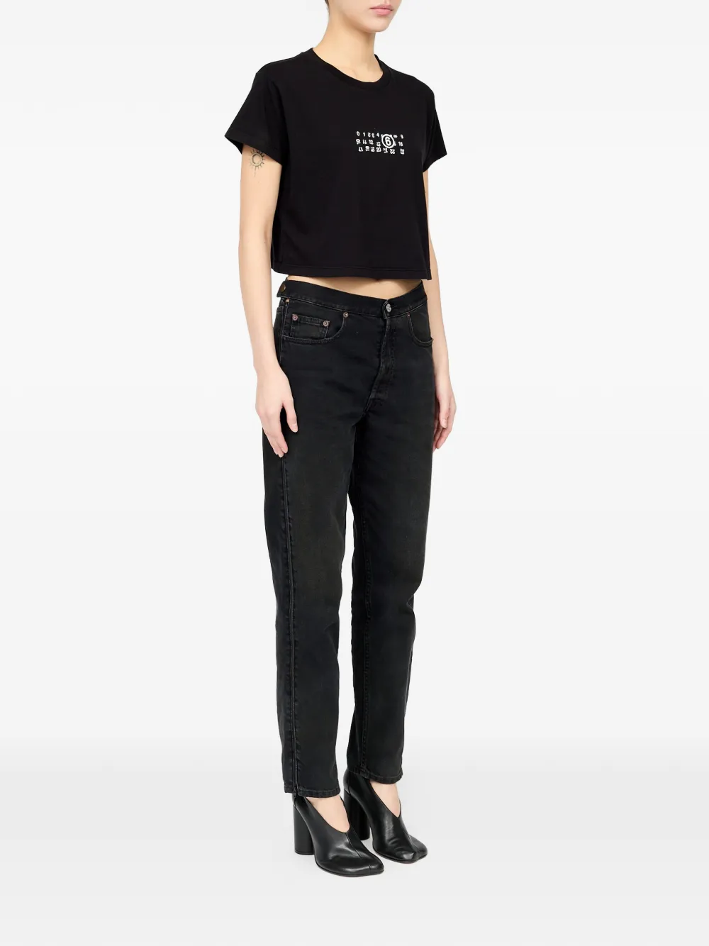 MM6 Maison Margiela T-shirt met logoprint Zwart