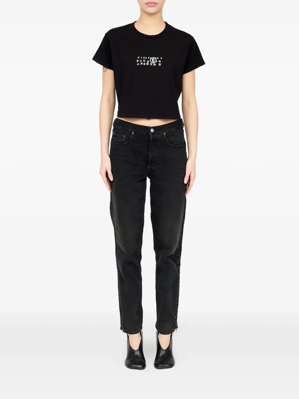MM6 Maison Margiela T-shirt met logoprint Zwart