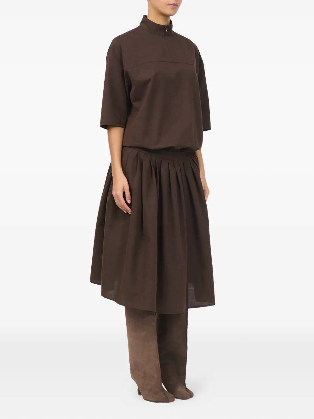MM6 Maison Margiela Wollen blousejurk Bruin