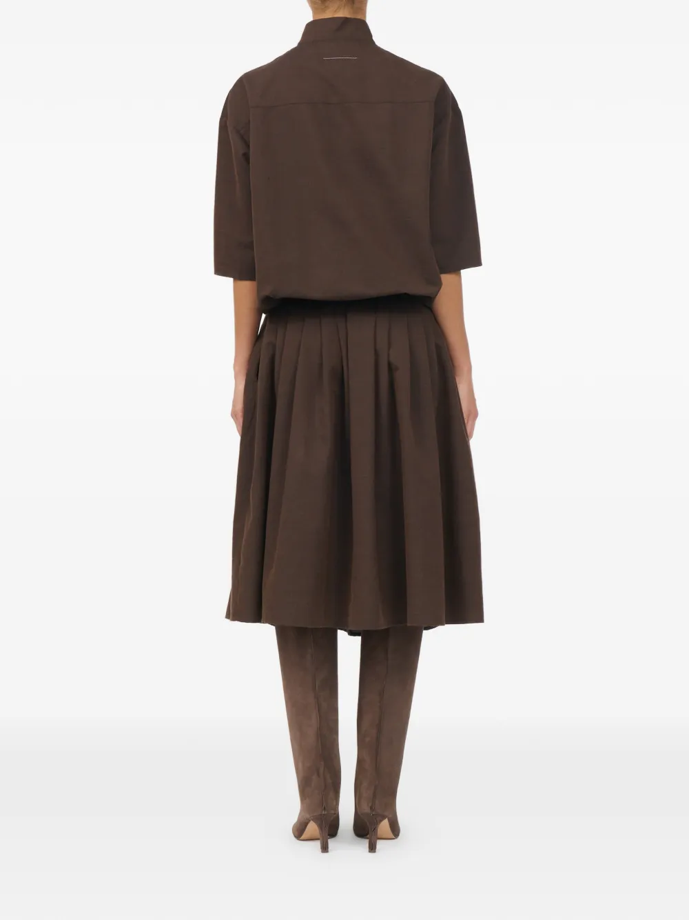 MM6 Maison Margiela Wollen blousejurk Bruin