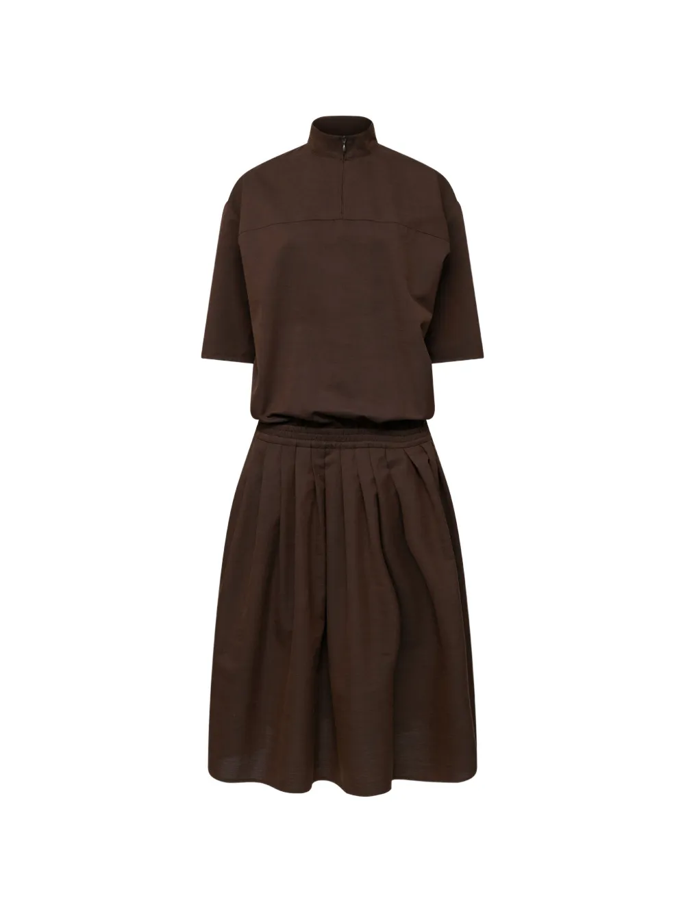 MM6 Maison Margiela wool shirting shirt-dress - Marrone