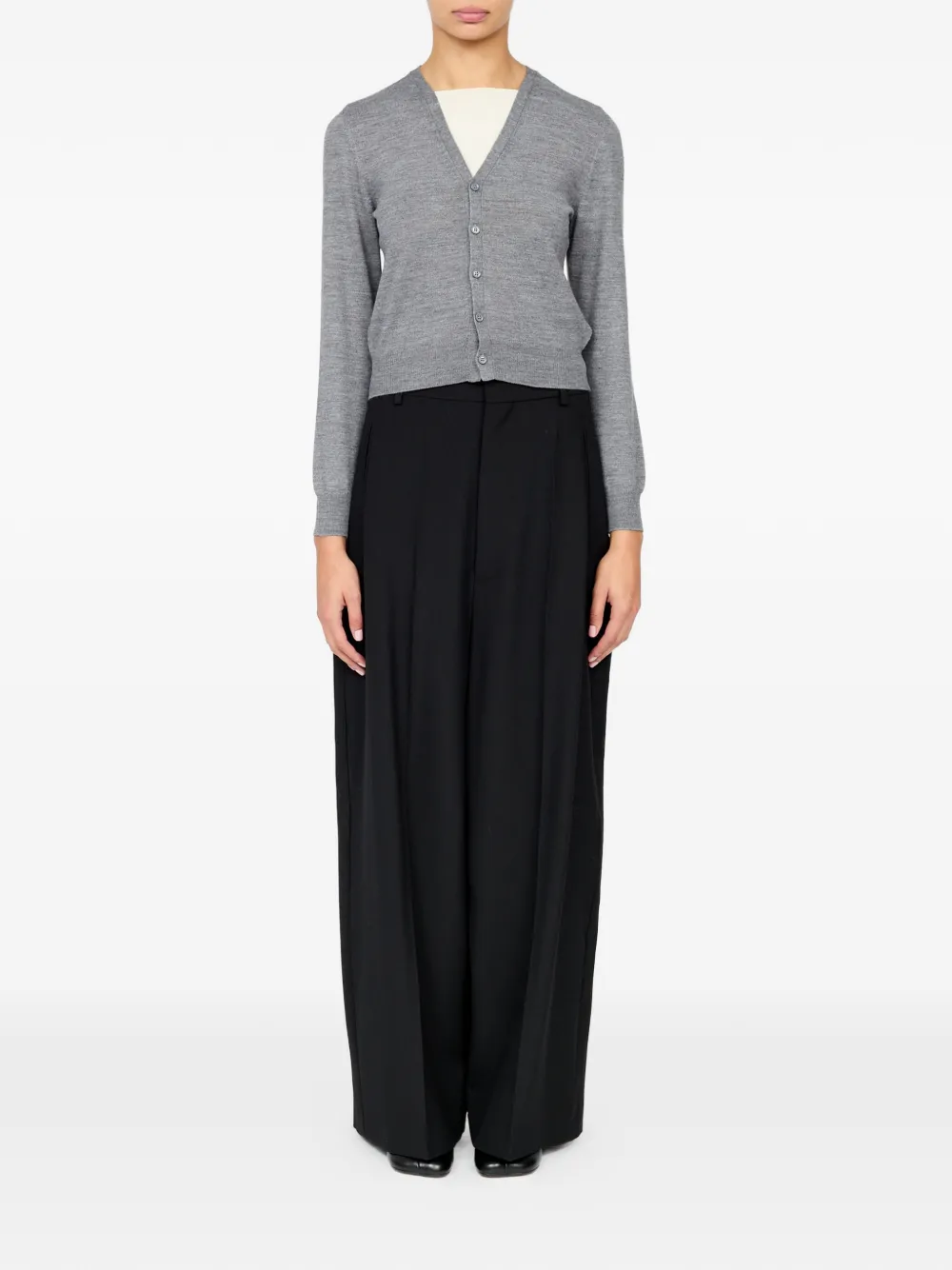 MM6 Maison Margiela Cotton Cardigan in Grey, view 2