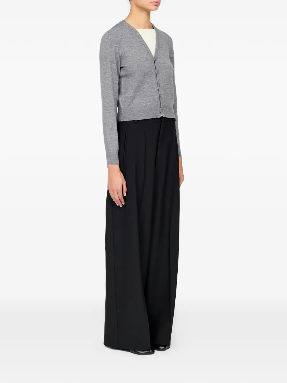 MM6 Maison Margiela Cotton Cardigan in Grey, view 3