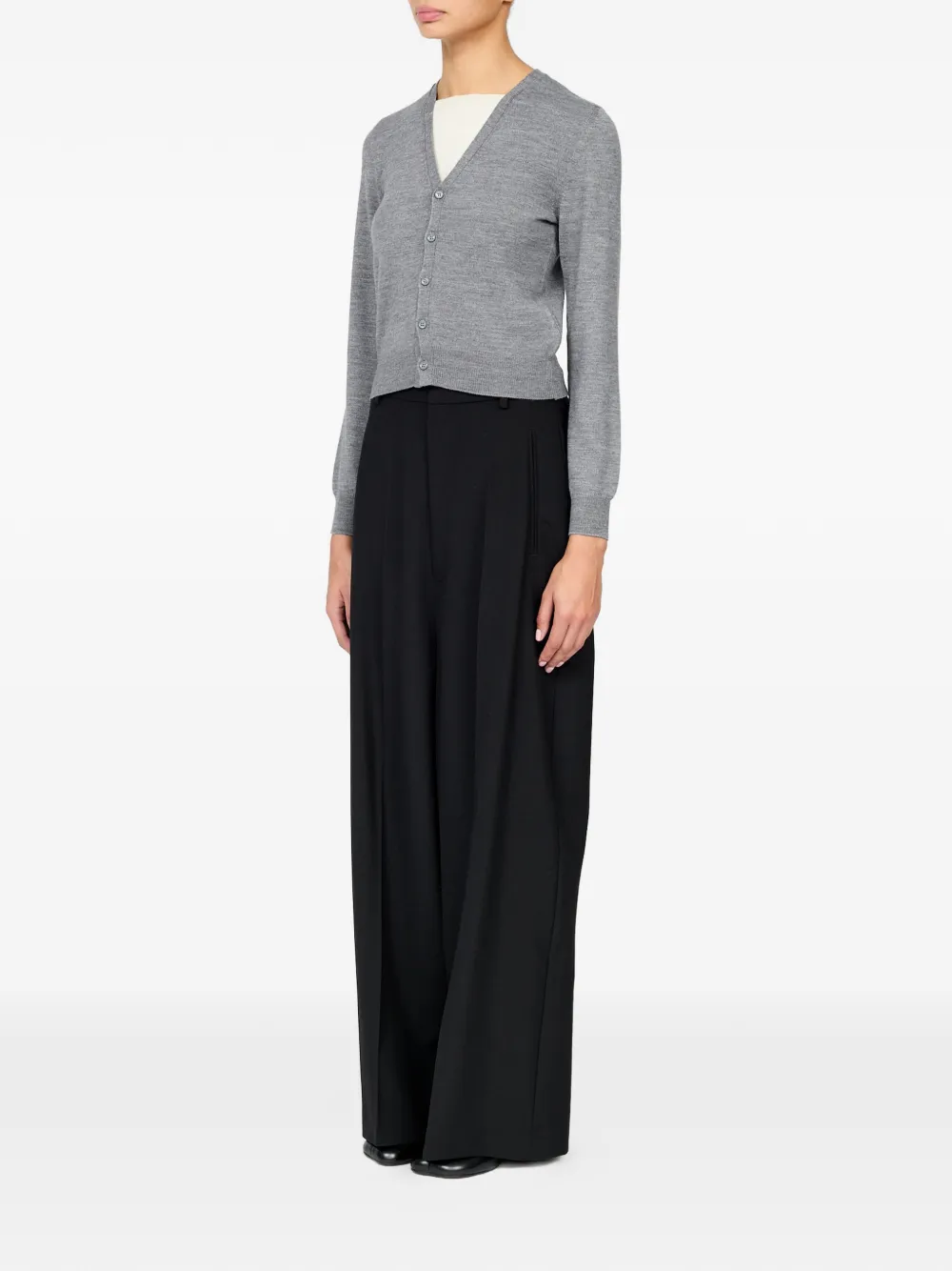 MM6 Maison Margiela Cotton Cardigan in Grey, view 4