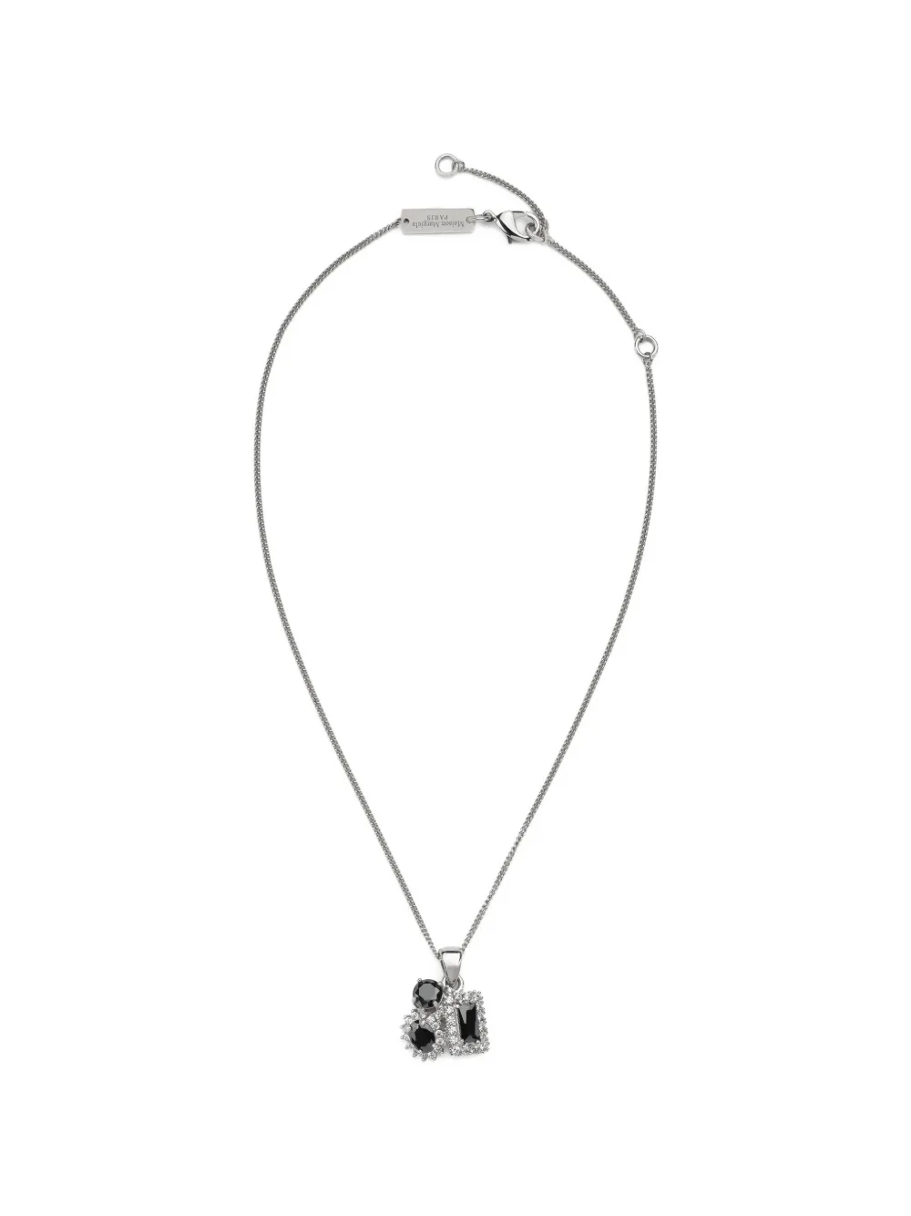 Maison Margiela cluster-pendant zirconia necklace - Argento