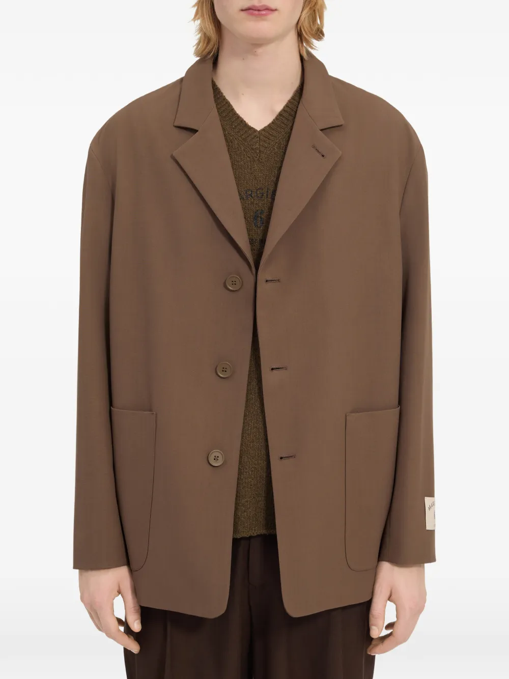 MM6 Maison Margiela Blazer van wolblend Bruin