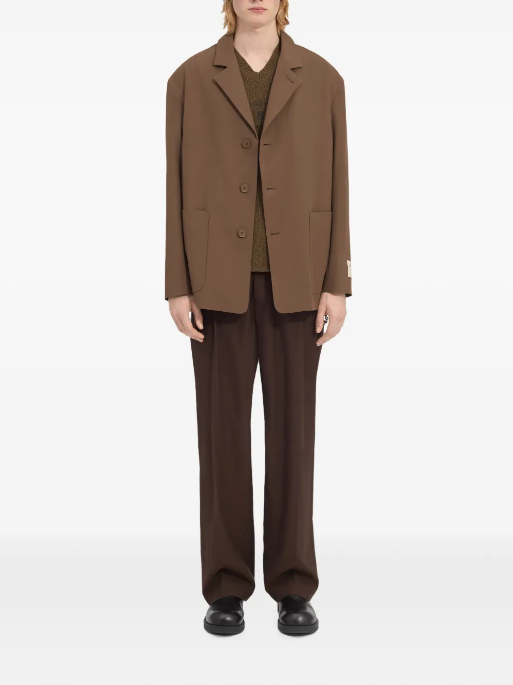 MM6 Maison Margiela Blazer van wolblend Bruin
