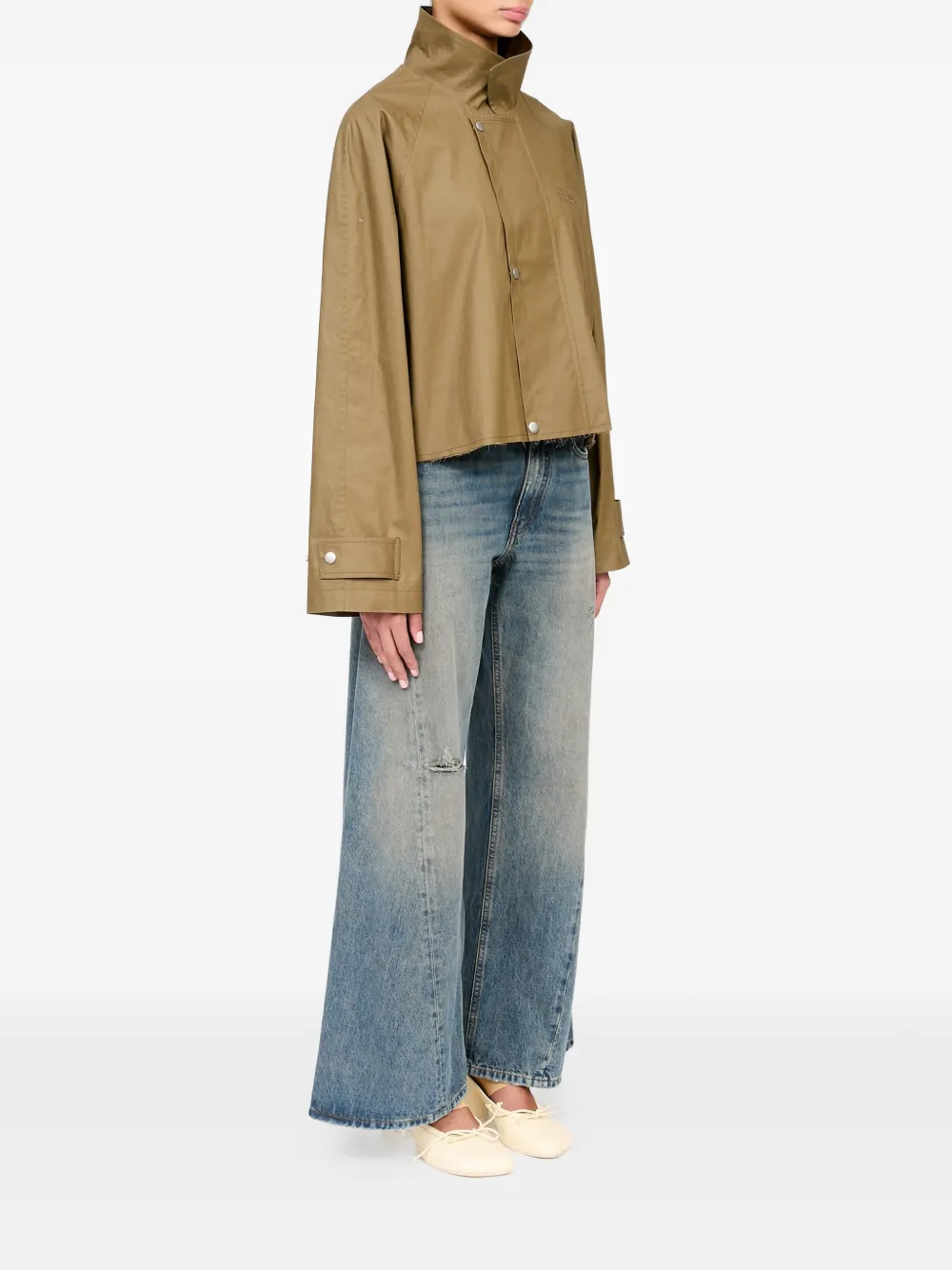 MM6 Maison Margiela Gecoate trenchcoat Bruin