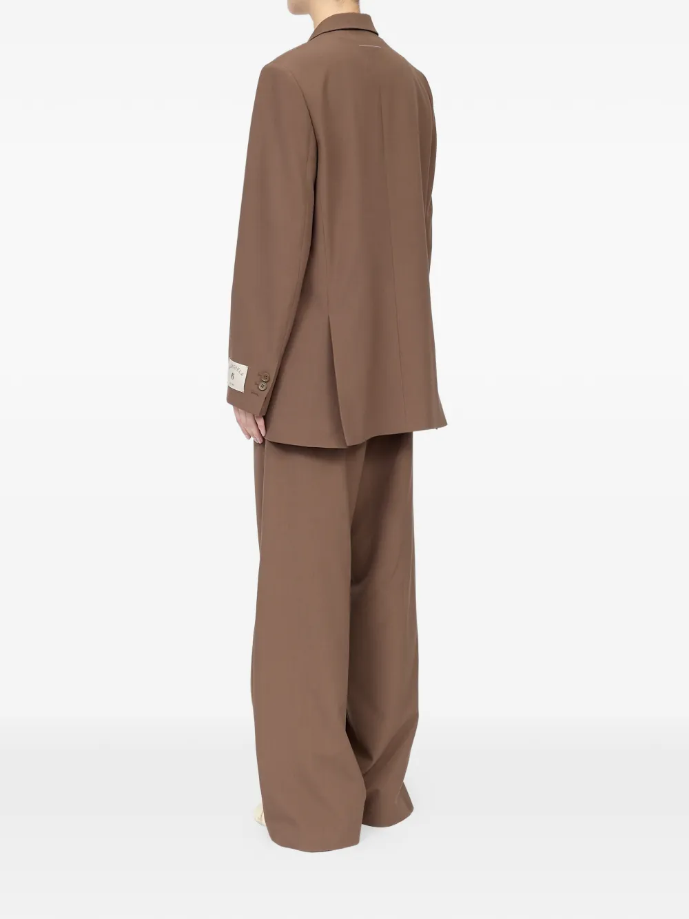 MM6 Maison Margiela Wool Blend Suit Jacket | Brown | FARFETCH