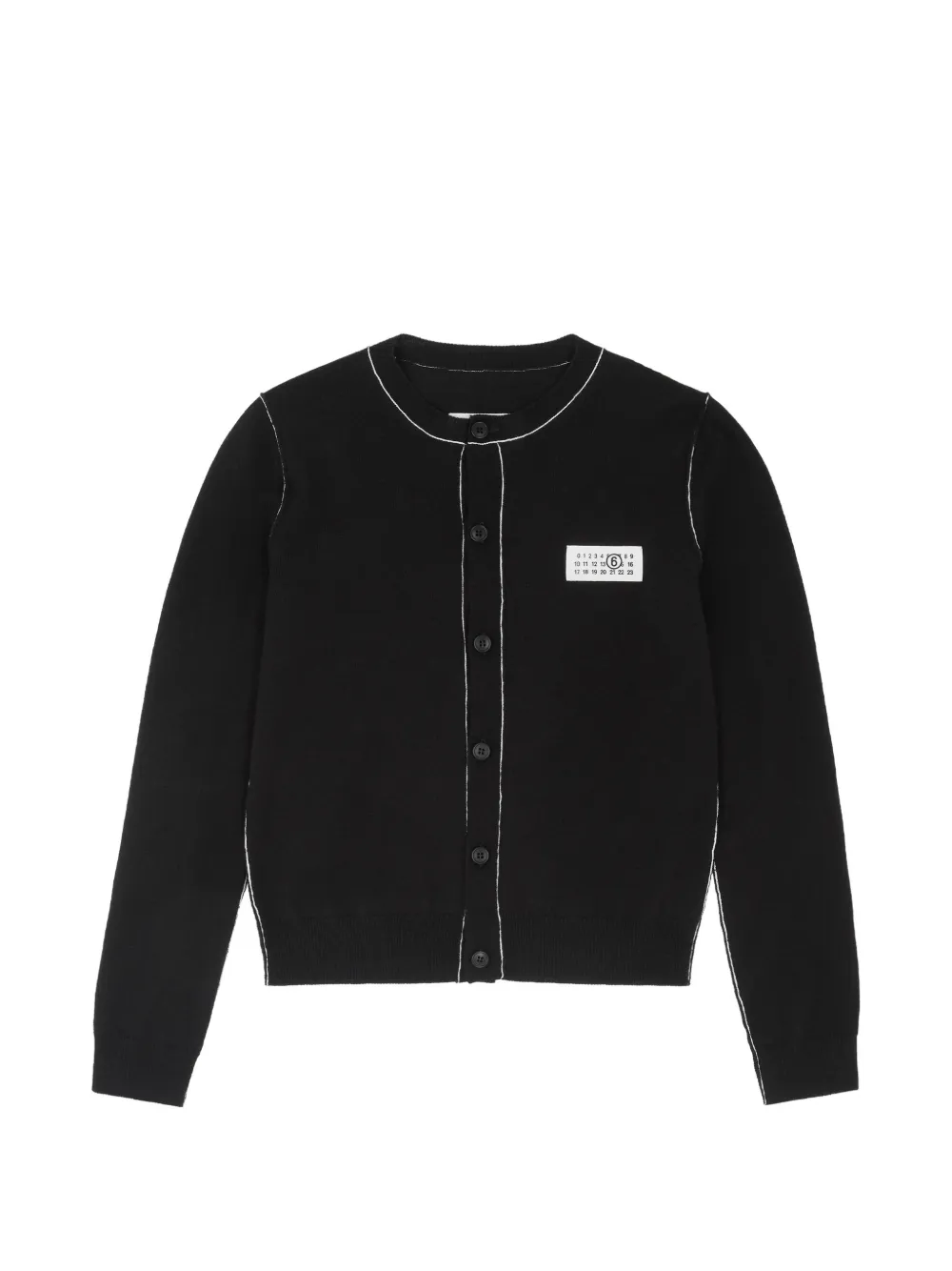 MM6 Maison Margiela button-front wool blend knit cardigan - Nero