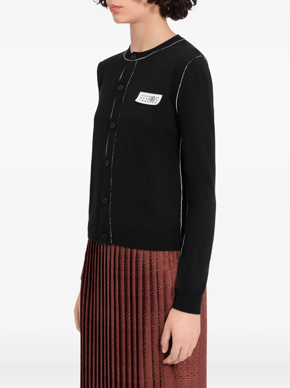 MM6 Maison Margiela Vest met knopen van wolblend Zwart
