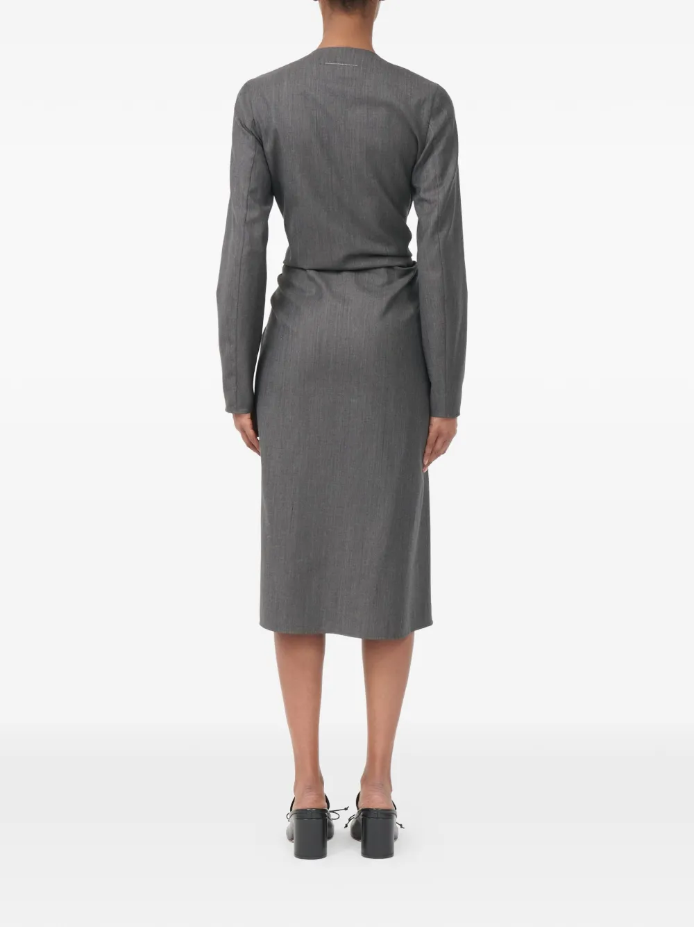 MM6 Maison Margiela Wollen katoenen tailoring jurk Grijs