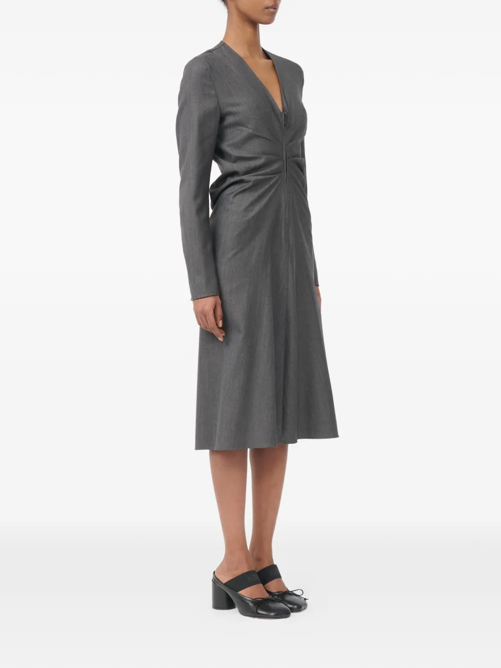 MM6 Maison Margiela Wollen katoenen tailoring jurk Grijs