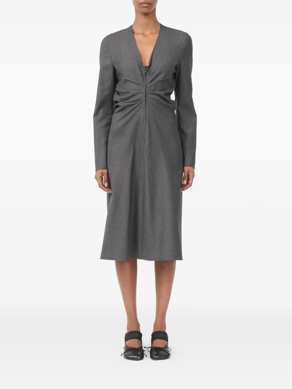 MM6 Maison Margiela Wollen katoenen tailoring jurk Grijs