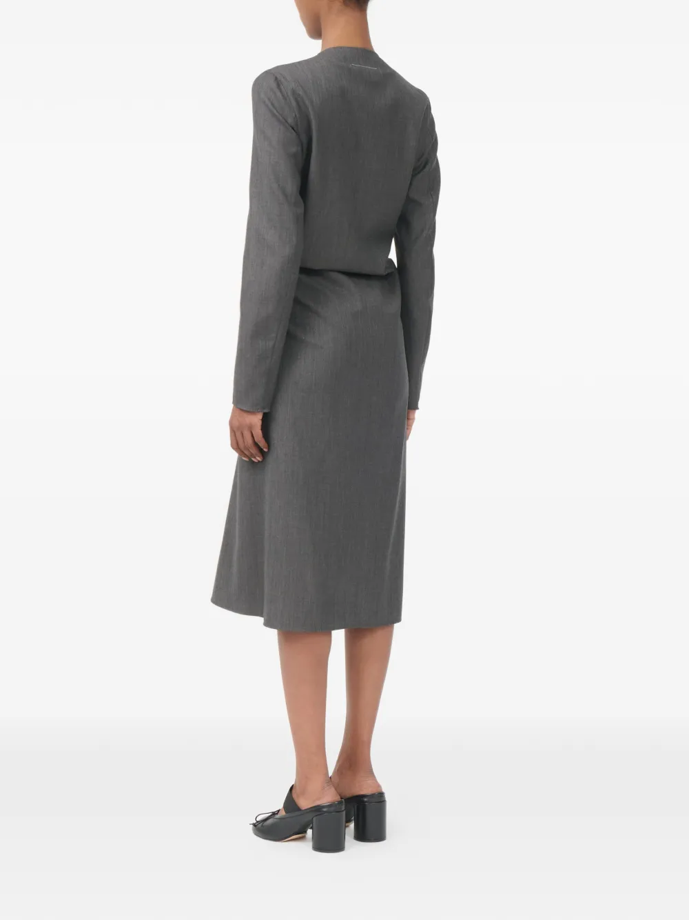 MM6 Maison Margiela Wollen katoenen tailoring jurk Grijs