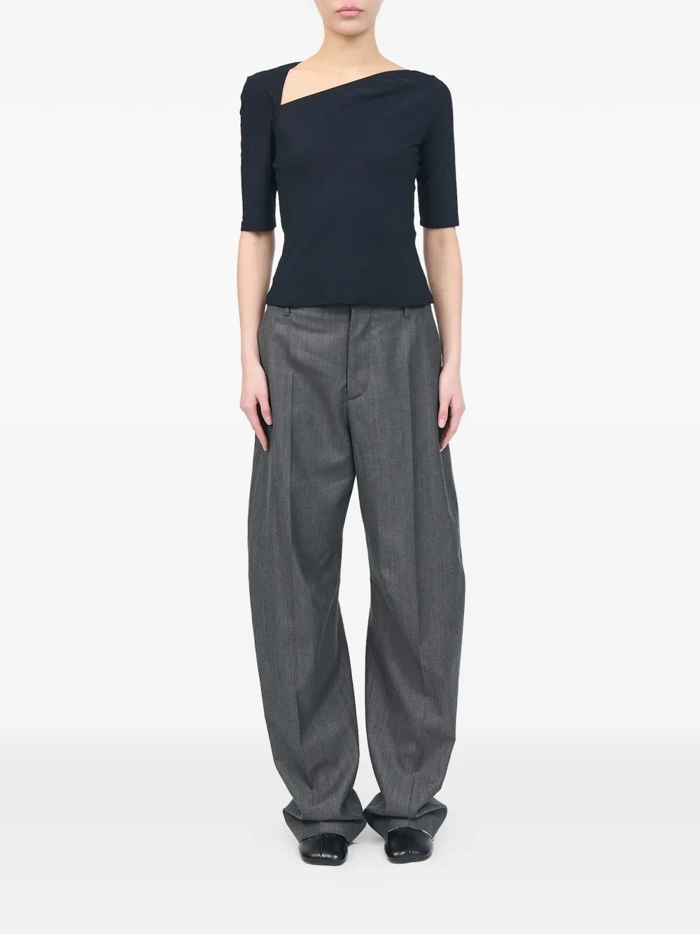 MM6 Maison Margiela Asymmetrische top Zwart