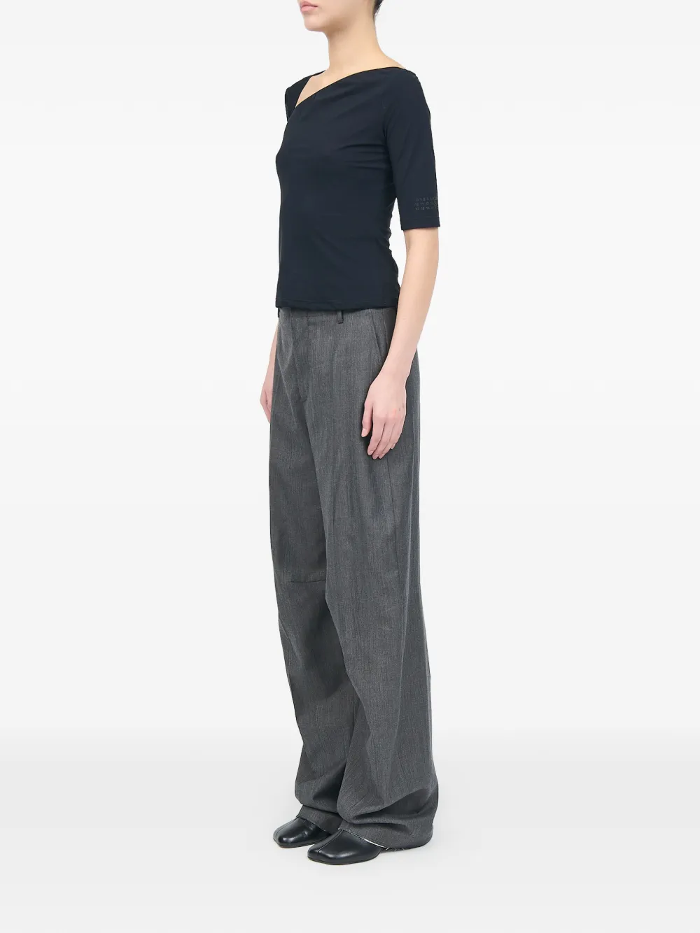 MM6 Maison Margiela Asymmetrische top Zwart