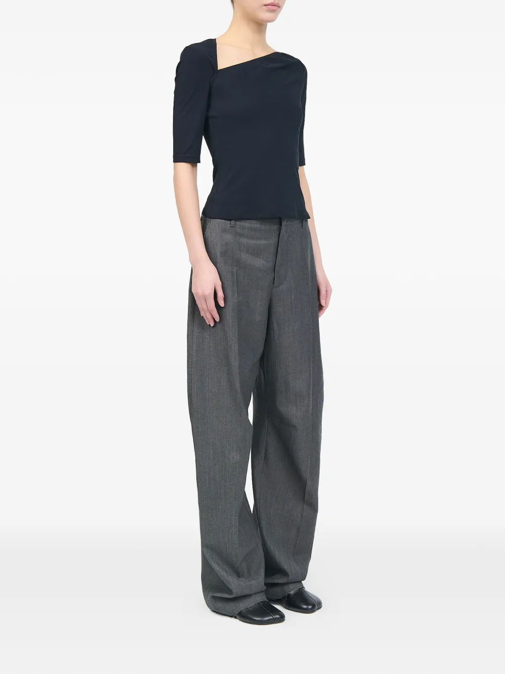MM6 Maison Margiela Asymmetrische top Zwart